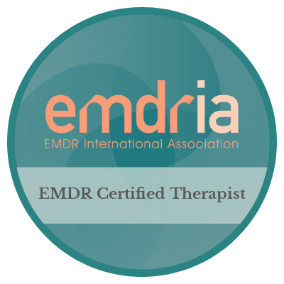 EMDRIA certified EMDR therapist badge
