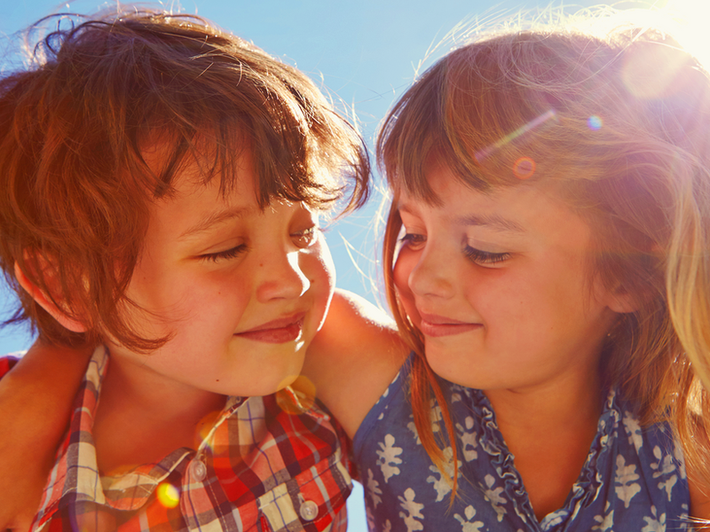 Happy children playing together
