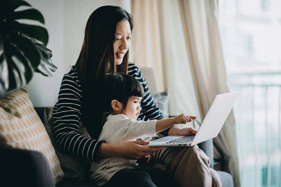 Mother and child spending time together