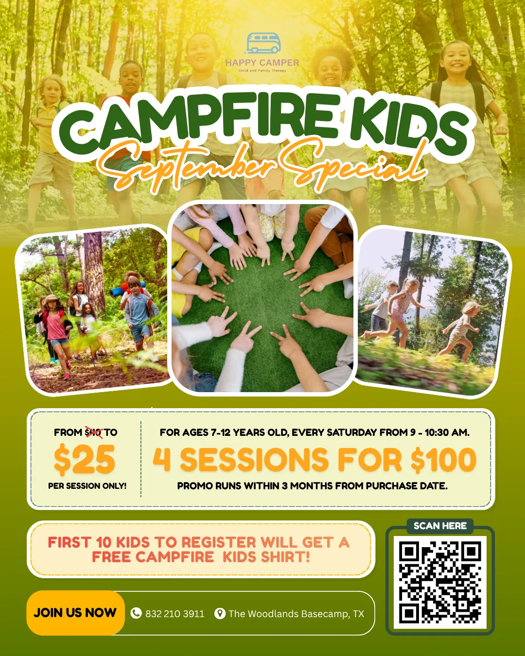 Campfire Kids September Special event banner