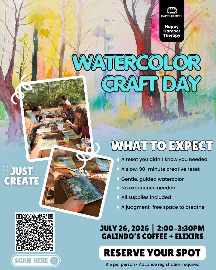 Forest Inspired Watercolor Craft Day — indoor watercolor workshop at Galindo's Coffee + Elixirs