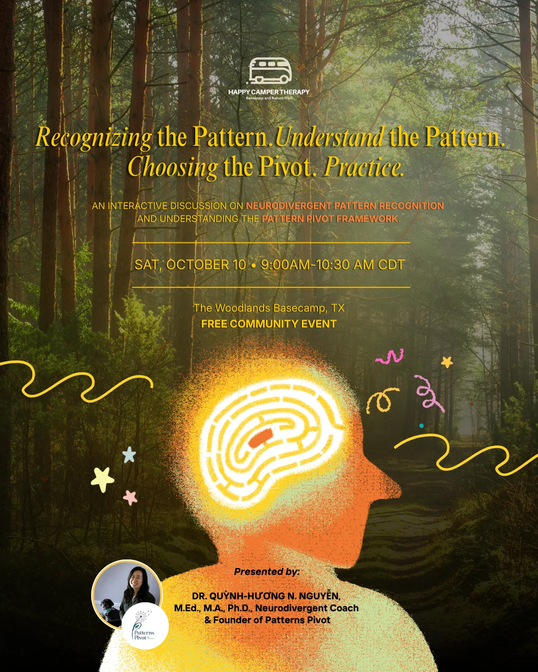 Recognizing the Pattern event flyer for an outdoor neurodivergent pattern recognition session